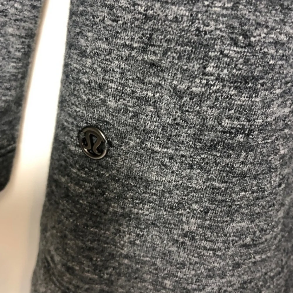 Lululemon That's A Wrap Cardigan Heathered Snow Slub Coal Sz 6